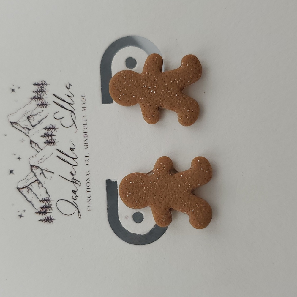 Gingerbread Man Cookie Earrings 🎄🍪
